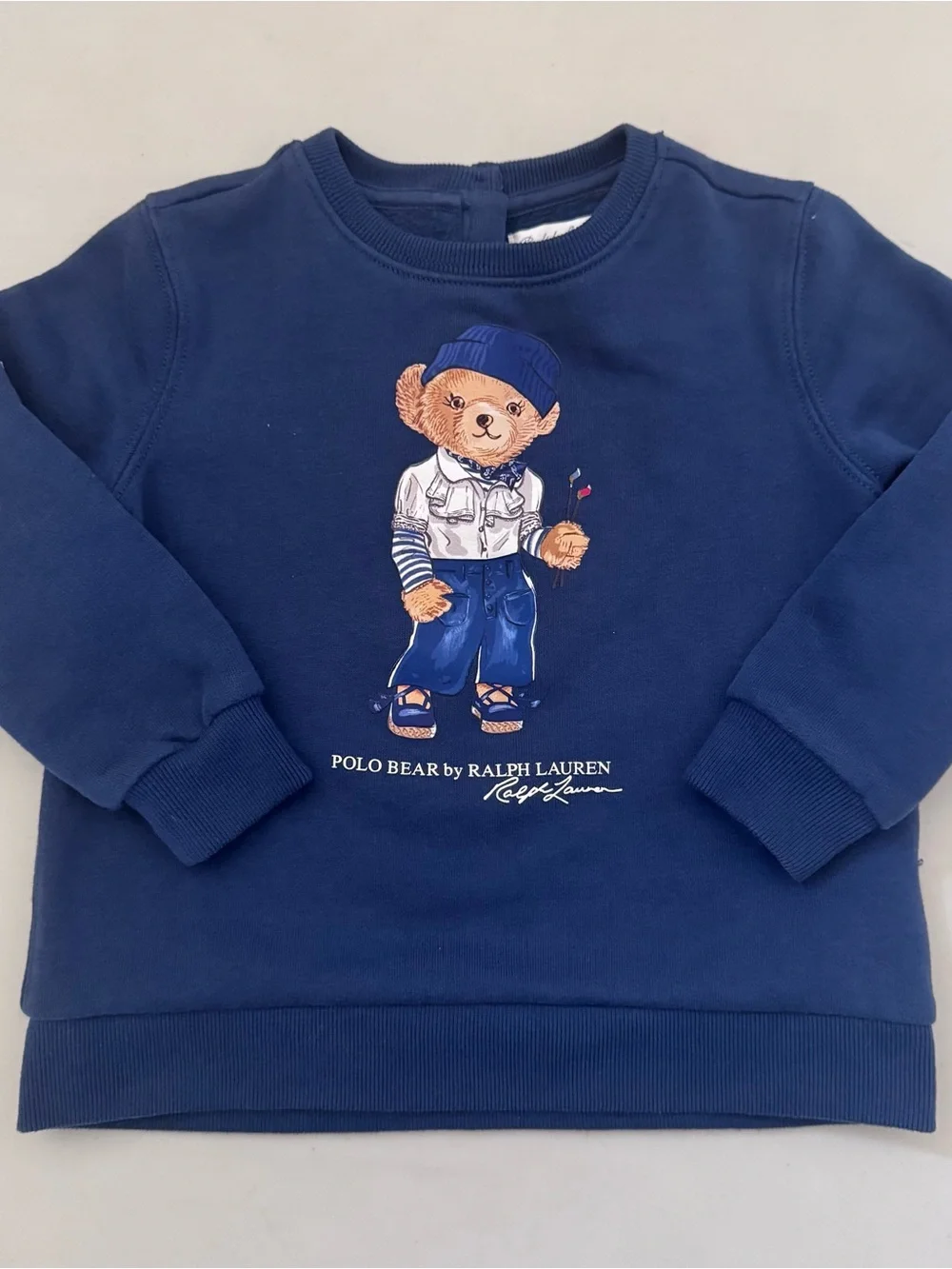 Polo Ralph Lauren Polo Bear Fleece Pullover Sweatshirt Navy Blue Kid 24M